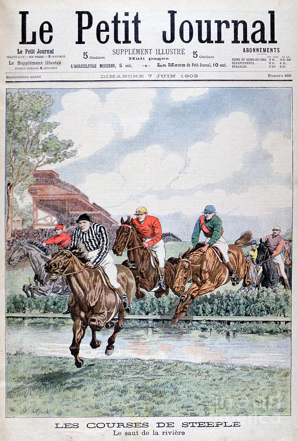 The Water Jump At The Steeplechase Drawing by Print Collector