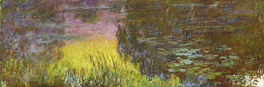 The Water Lilies, Setting Sun - Digital Remastered Edition Painting By 