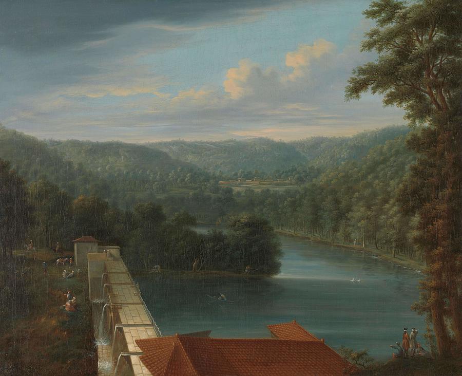 The Water Reservoirs, the so-called Bends, in Belgrade Forest. The water reservoirs, known as the... Painting by Johann Christian Vollerdt