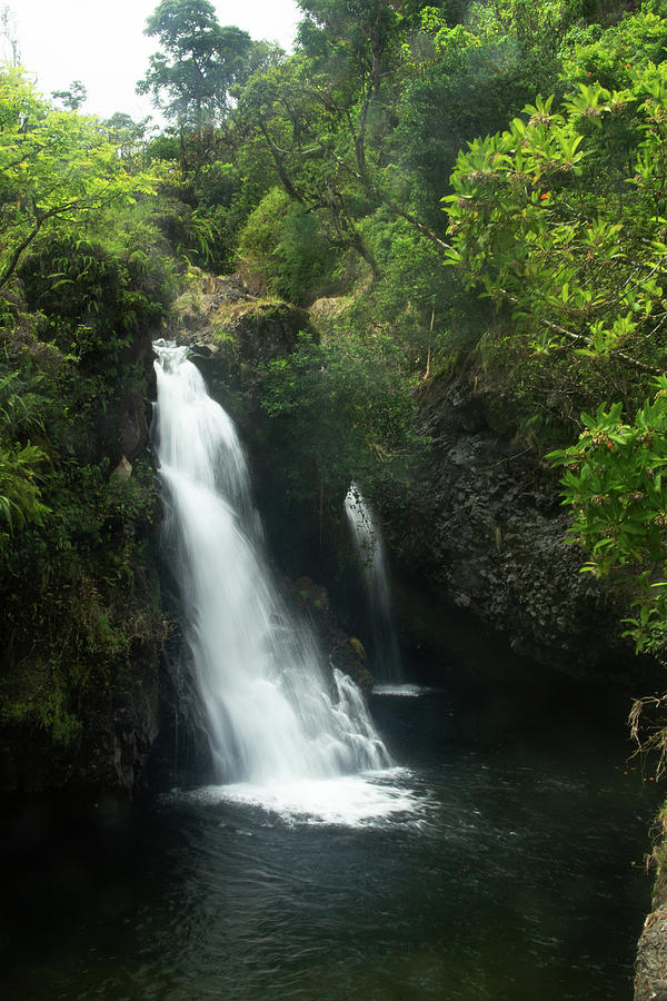 The Waterfall at Kaumahina Wayside by Marie Leslie The Waterfall at Kaumahina Wayside by Marie Leslie