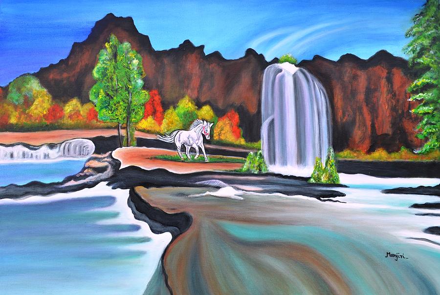 The Waterfall II Painting by Manjiri Kanvinde