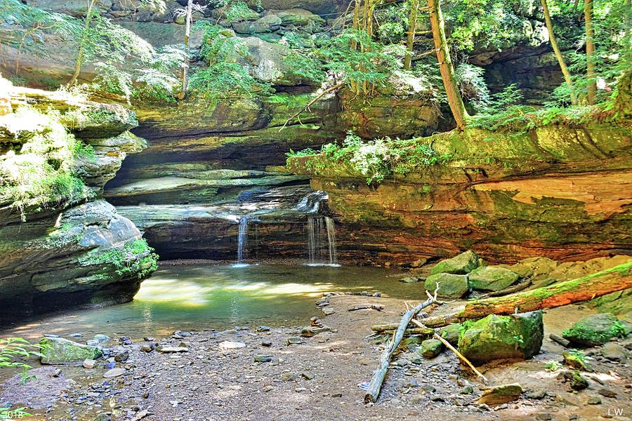 The Waterfall In Old Mans Cave Hocking Hills Ohio Photograph by Lisa Wooten