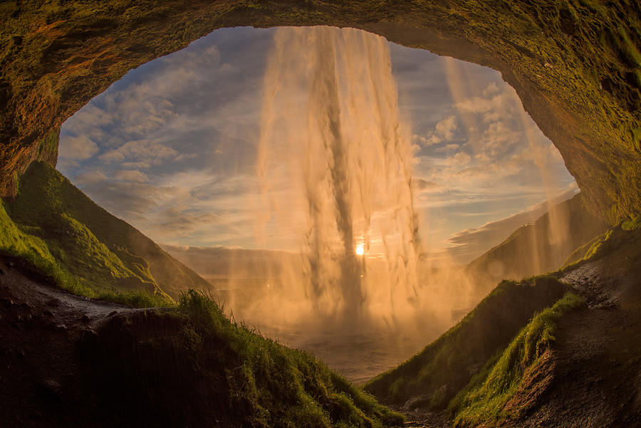 Iceland Photograph - The Waterfall Seljalandsfoss by Petr Simon