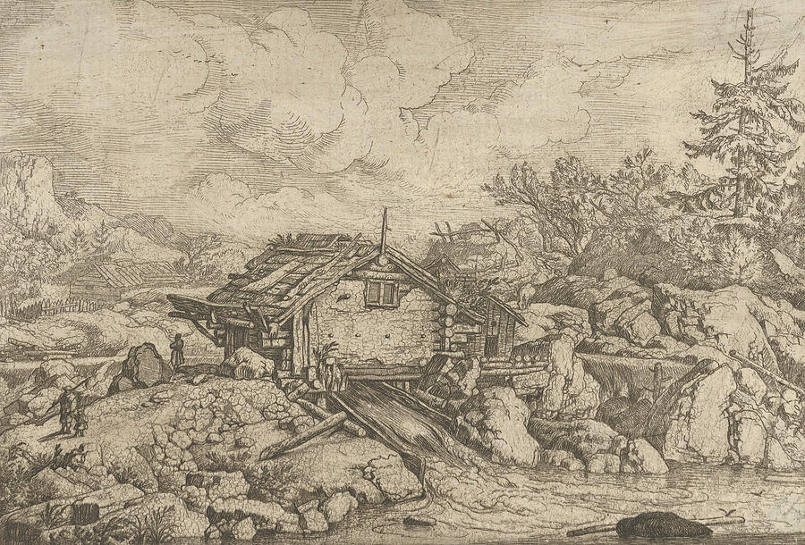 The Watermill  Relief by Allaert van Everdingen