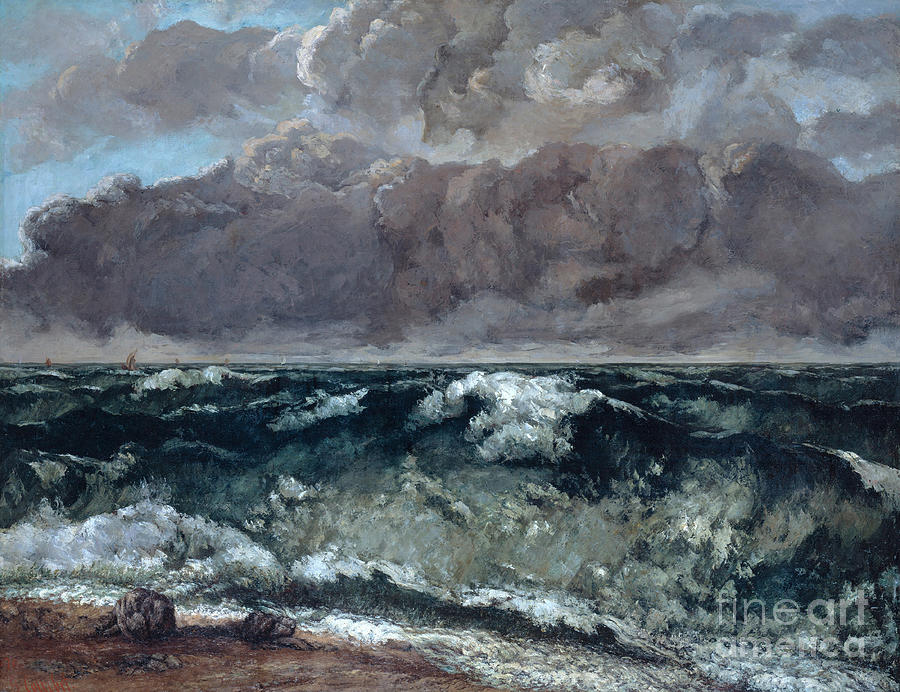 The Wave, 1867-1869. Artist Courbet Drawing by Heritage Images