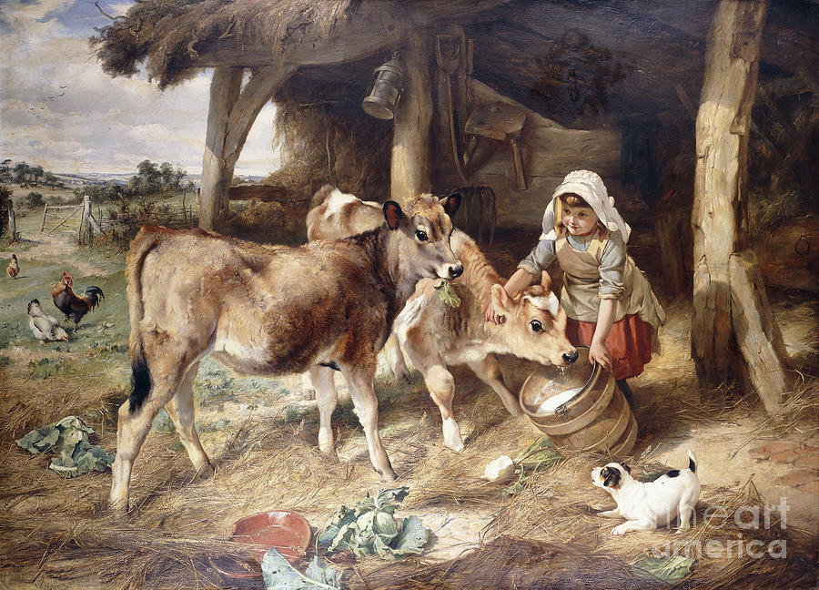 The Weanlings, 1889 Painting by Walter Hunt
