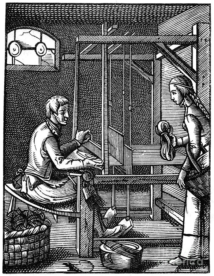 The Weaver, 16th Century, 1870.artist Drawing by Print Collector