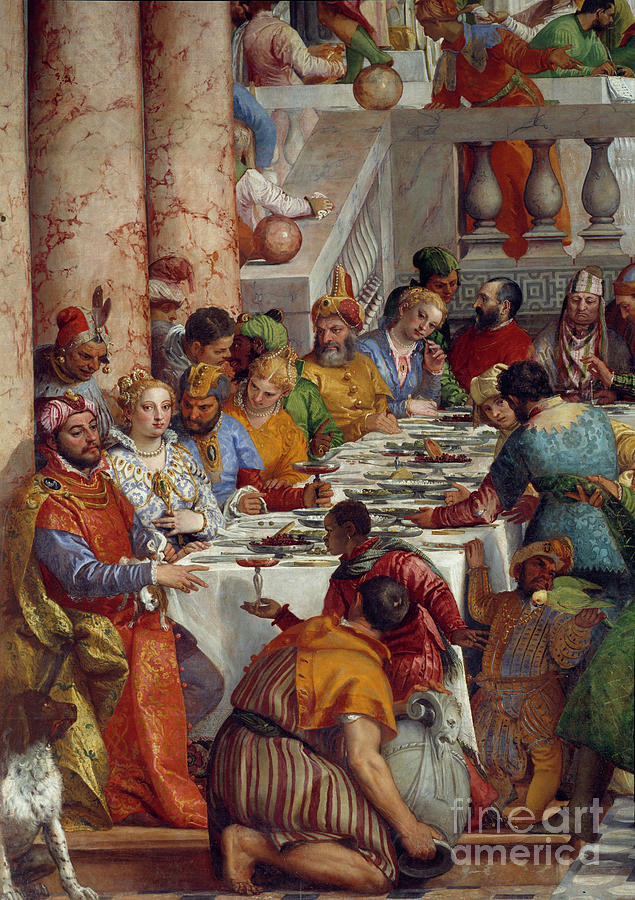 The Wedding Of Cana, Detail, The Meal Painting by Paolo Veronese