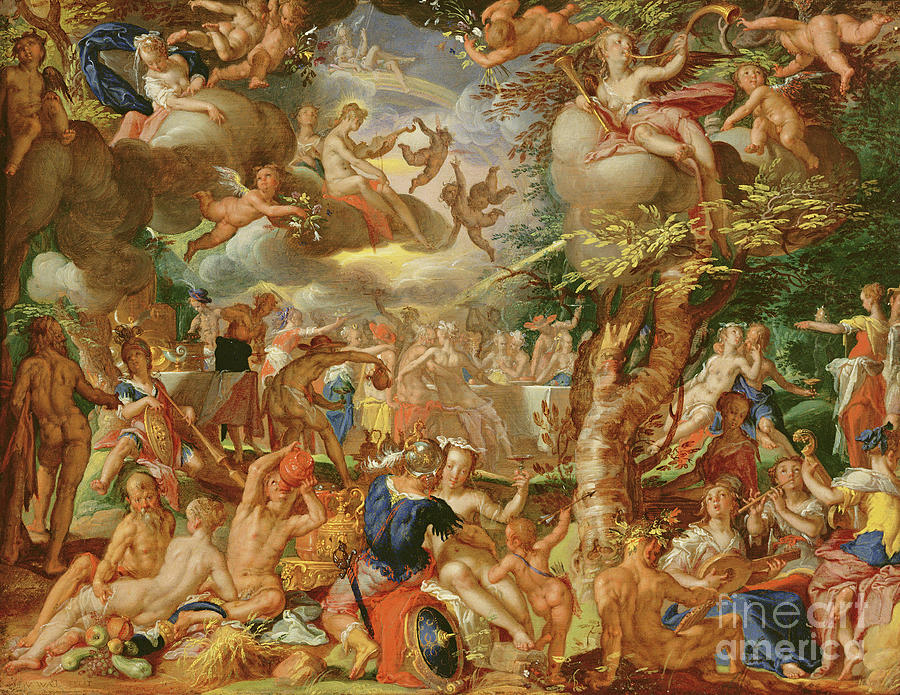 Nude Painting - The Wedding Of Cupid And Psyche by Joachim Wtewael Or Utewael Or Wyewael