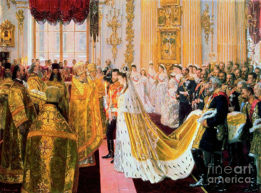 The Wedding Of Tsar Nicholas II Drawing by Heritage Images The Wedding Of Tsar Nicholas II Drawing by Heritage Images