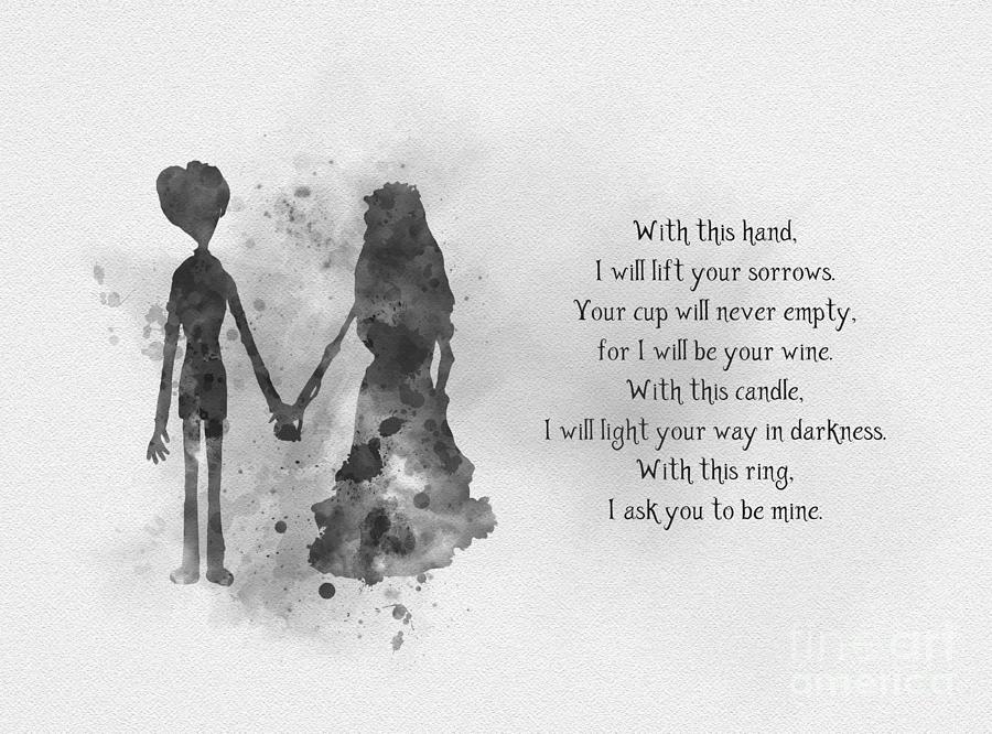 Johnny Depp Mixed Media - The Wedding Vows black and white by My Inspiration