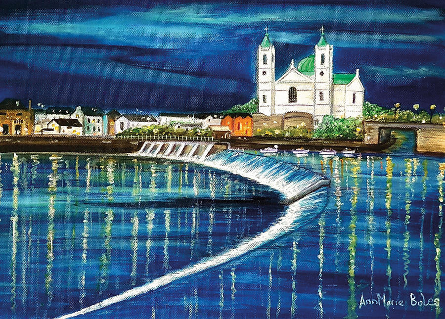 Wier Painting - The Weir in Athlone by Anna Boles