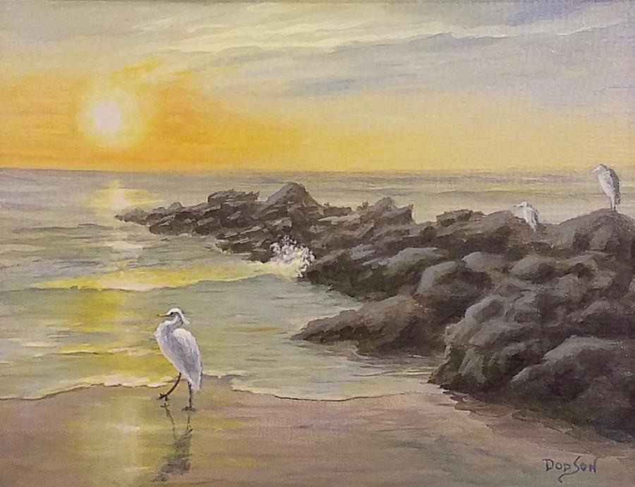 Bird Painting - The Welcoming Committee by Dara Dodson Bird Painting - The Welcoming Committee by Dara Dodson