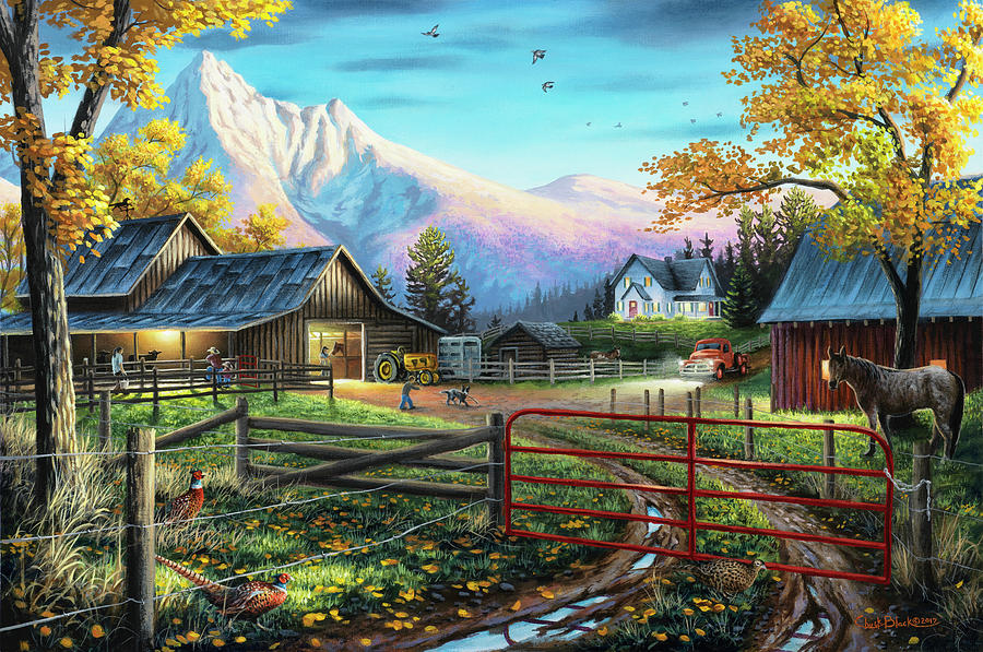 Mountain Painting - The Western Lifestyle by Chuck Black