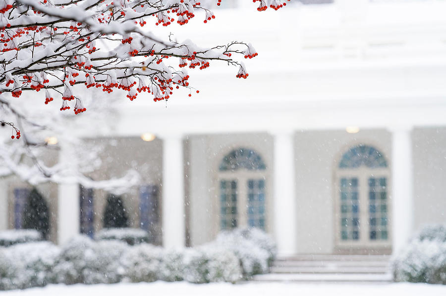 The White House Grounds Covered in Snow 5 Painting by Celestial Images