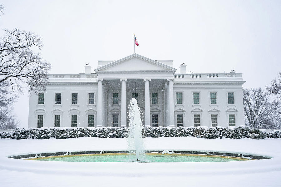 The White House Grounds Covered in Snow 9 Painting by Celestial Images