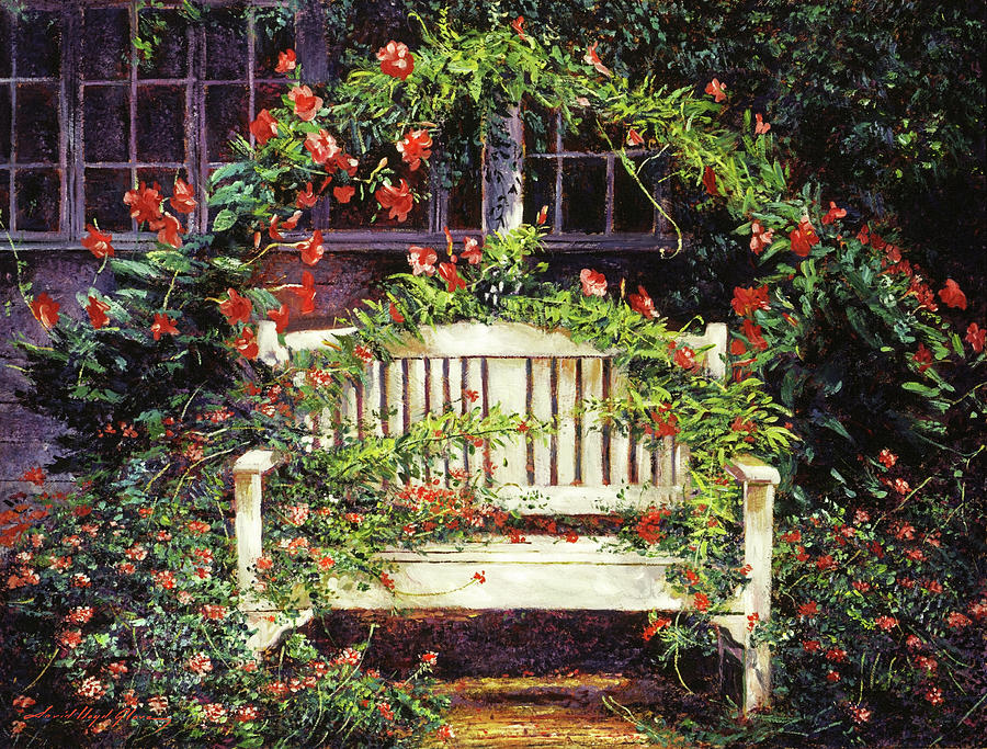 The White Sunbench Painting by David Lloyd Glover
