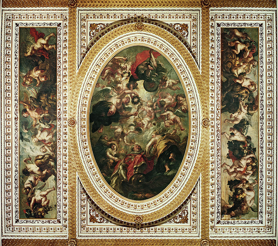 Peter Paul Rubens Painting - The Whitehall Ceiling: The Apotheosis Of James I by Peter Paul Rubens