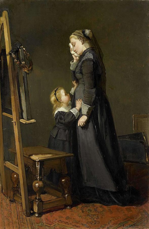 The Widow of a Painter. Painting by Kate Bisschop-Swift -1834-1928-