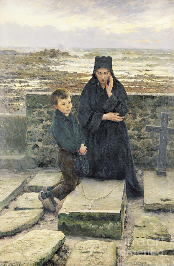 The Widow Of The Ile De Sein, 1880 Painting by Emile Renouf