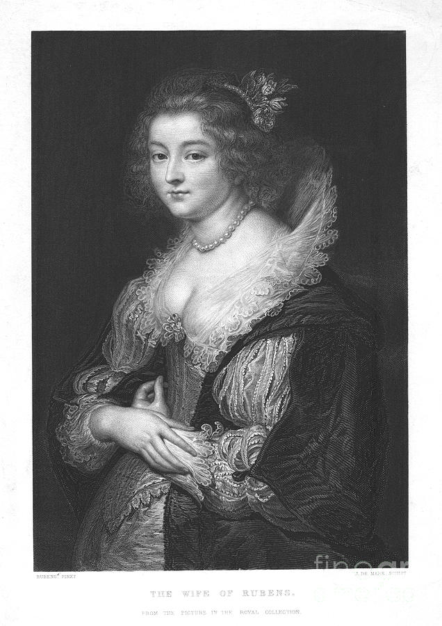 The Wife Of Rubens Drawing by Print Collector
