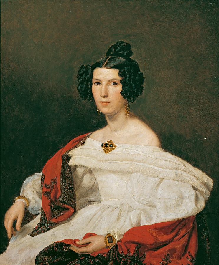 The wife of the court official Josef von Stadler Painting by Ferdinand Georg Waldmueller