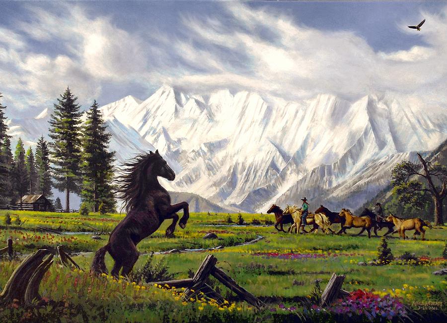 Mountain Painting - The Wild One by Mike Roberts