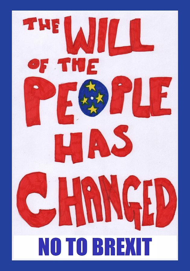Brexit Drawing - The Will of the People Has Changed by Sushila Burgess