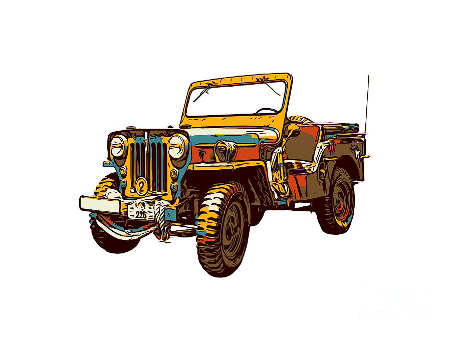 The Willys Jeep colorful by Alexandr Testudo