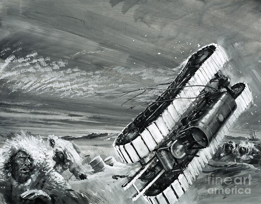 The Winds Of Commonwealth Bay Blow Over A Snow Tractor Painting by