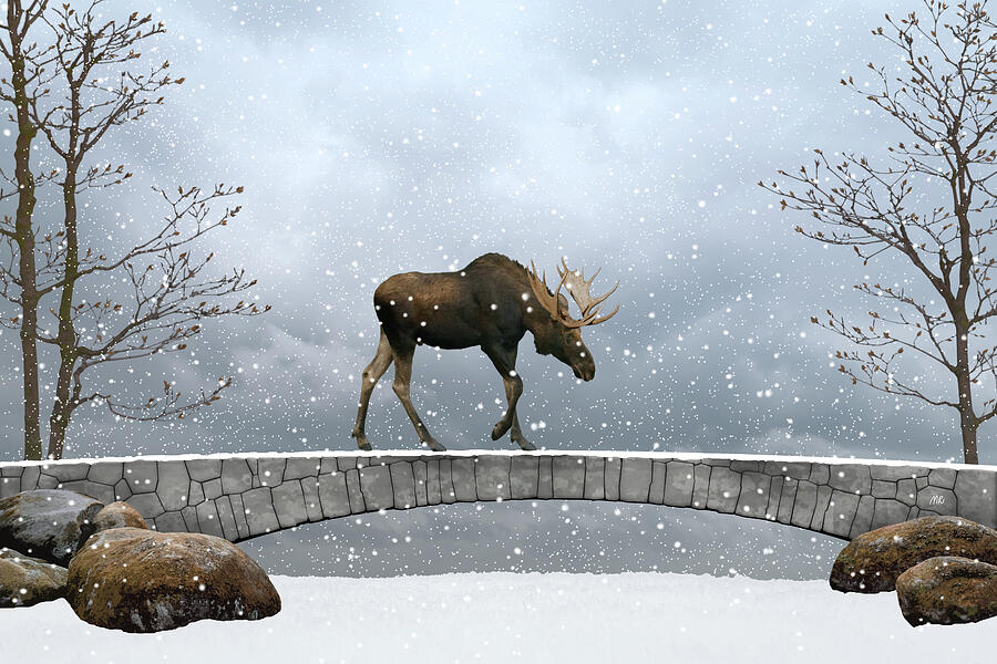 The winter guest Digital Art by Moira Risen