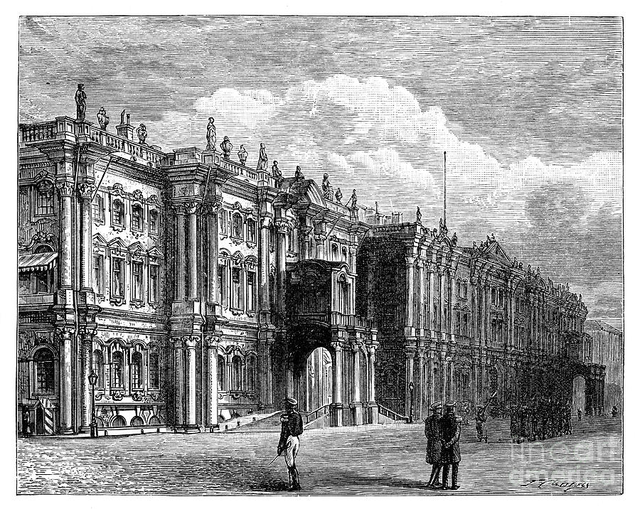 The Winter Palace, St Petersburg Drawing by Print Collector