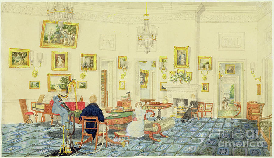 Furniture Painting - The Winter Room In The Artists House At Patna, India, September 11, 1824 by Charles Doyly