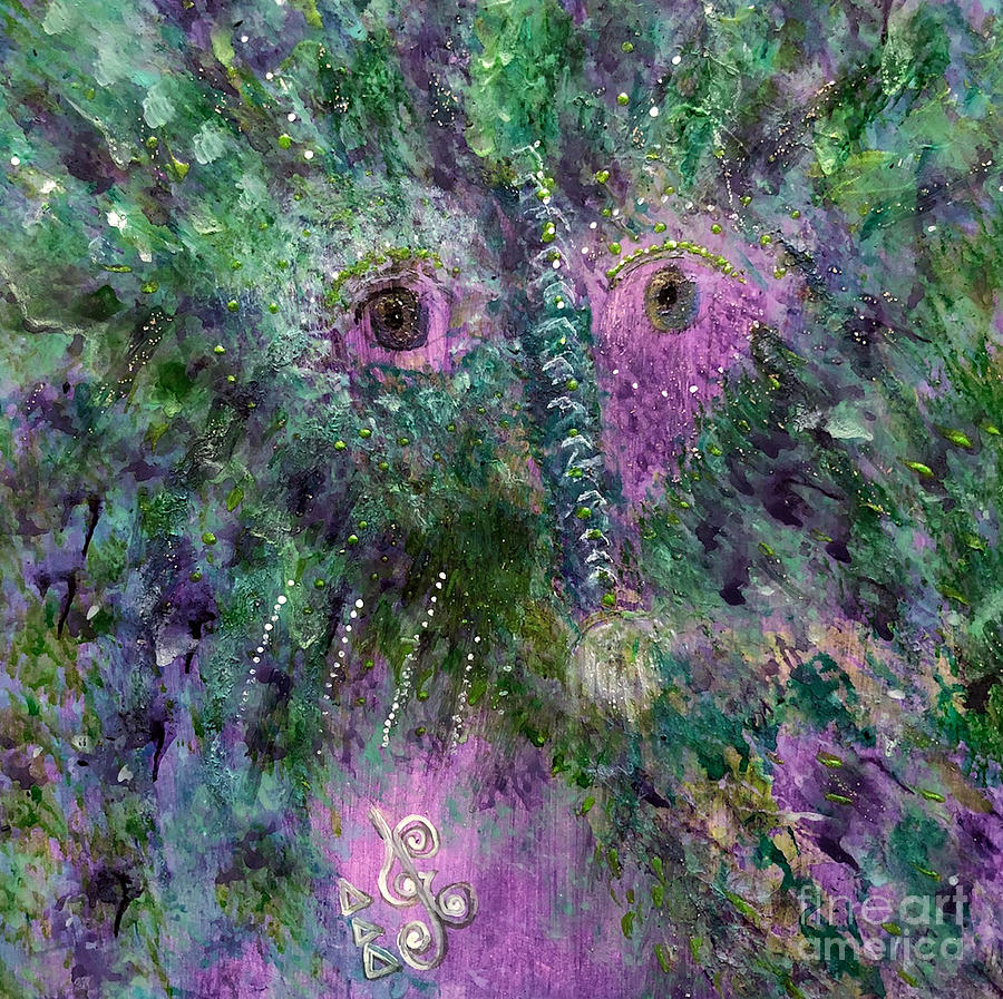The Wise Dragon Painting by Julie Engelhardt