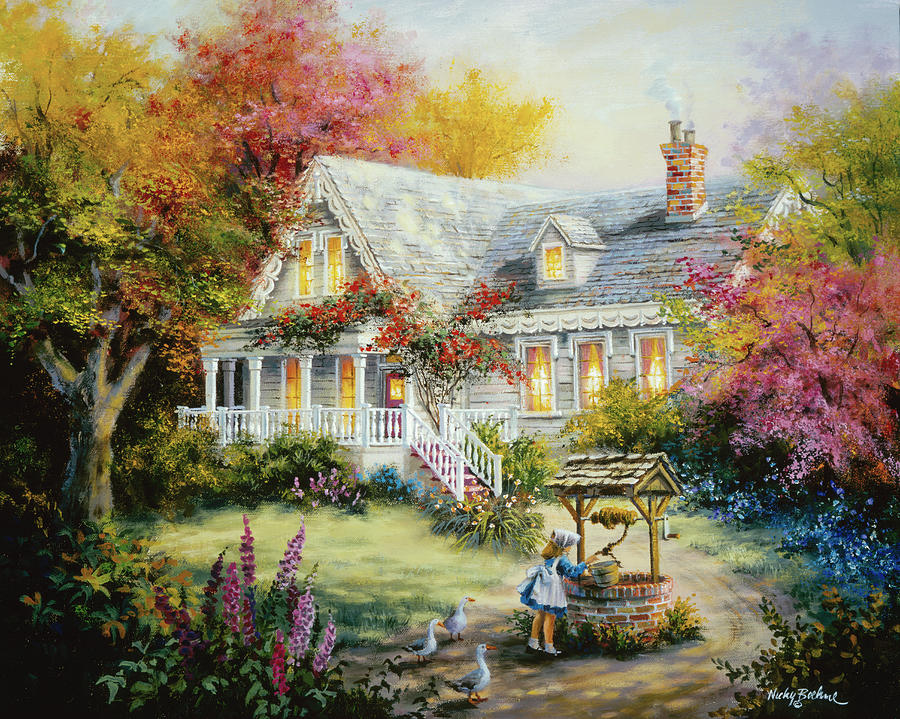 Landscape Painting - The Wishing Well by Nicky Boehme