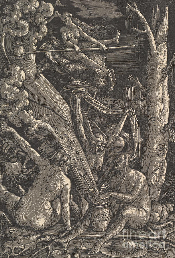 The Witches, 1510 Drawing by Hans Baldung Grien