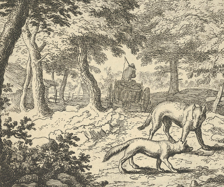 The Wolf Accuses Renard of Eating the Fish that He Stole Relief by Allaert van Everdingen