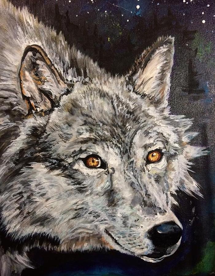 The Wolf In Winter Painting by Keziah Hankins - Fine Art America