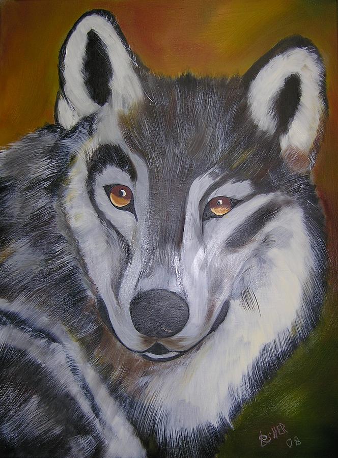 The Wolf Painting by Jim Lesher
