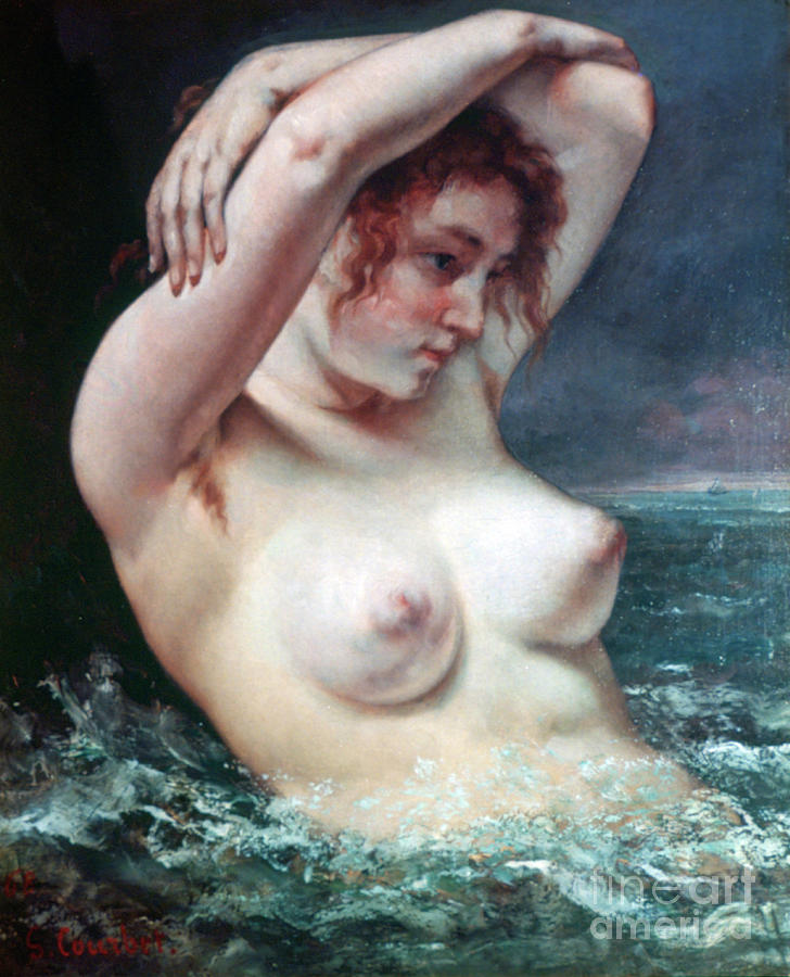 The Woman In The Waves, 1868. Artist Drawing by Print Collector