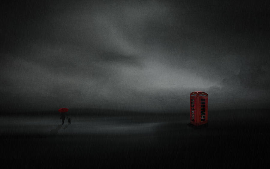 The Woman With Red Umbrella II Photograph by Orkidea W.
