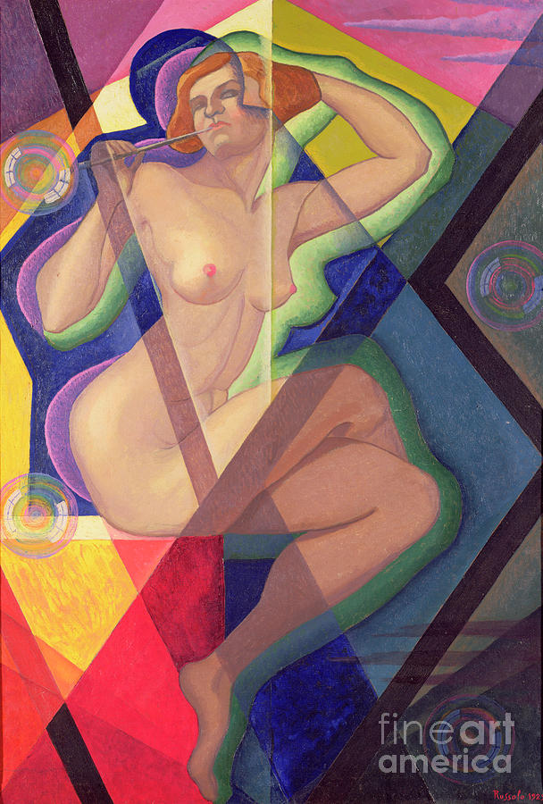 The Woman With Soap Bubbles, 1929 Painting by Luigi Russolo