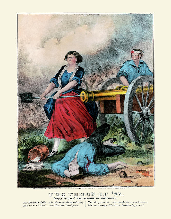 1776 Painting - The women of 76: Molly Pitcher by Currier & Ives