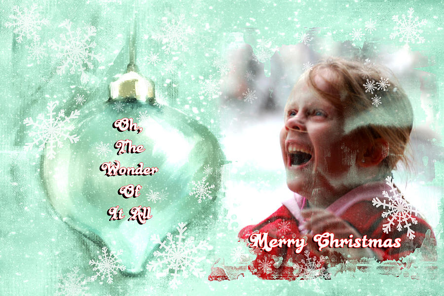 The Wonder Of It All  Christmas Card Digital Art by Linda Cox