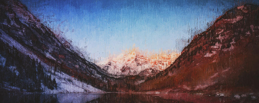 Nature Painting - The Wonderful Maroon Bells - 06 by AM FineArtPrints
