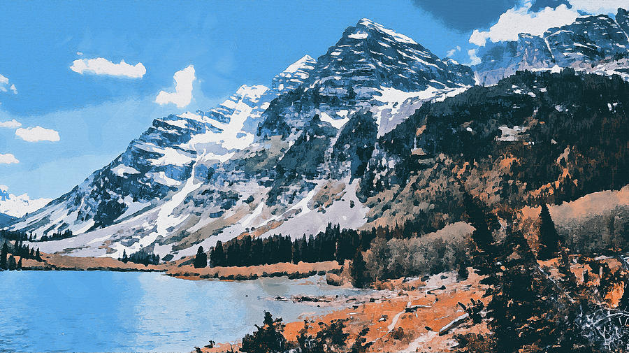 The Wonderful Maroon Bells - 08 Painting by AM FineArtPrints