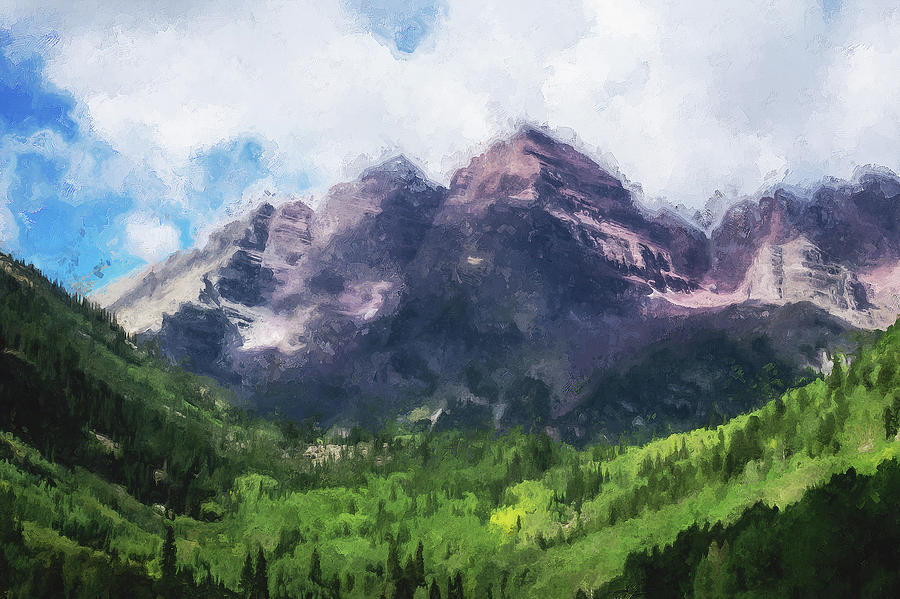 The Wonderful Maroon Bells - 09 Painting by AM FineArtPrints