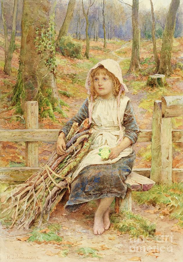The Wood Gatherer, C.1880 Painting by Henry James Johnstone