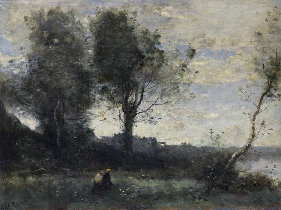 The Wood Gatherer Painting by Camille Corot - Pixels