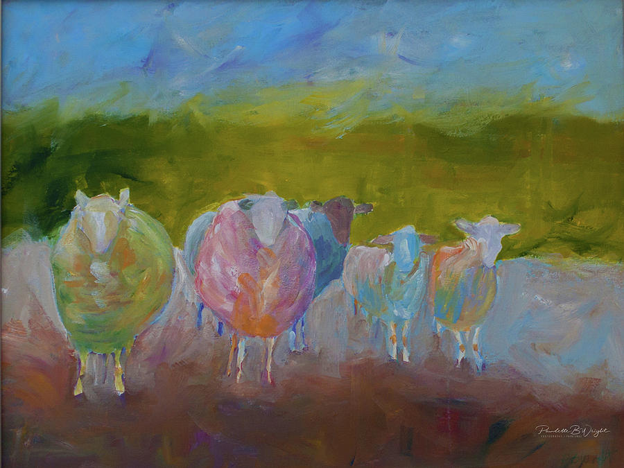 The Woolly Boys Stand Their Ground Painting by Paulette B Wright